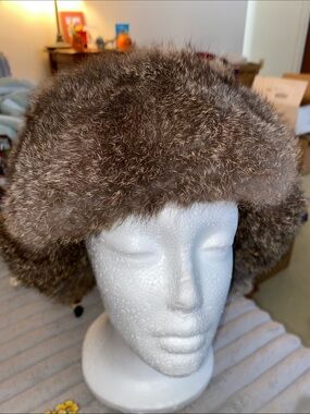 Mad Bomber rabbit fur khaki trapper hat large